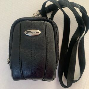 Targus Leather Black Compact Camera Case Adjustable Shoulder Strap Belt Loop EUC